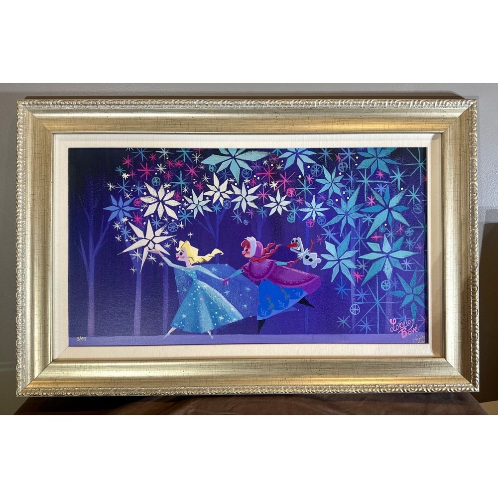 Disney Parks Spiraling in Frozen Fractals by Lorelay Bove LE 3/95 FRAMED Authent